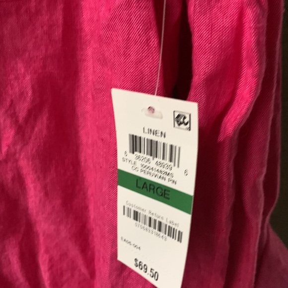 Charter club linen button down shirt size Large new - Picture 6 of 9